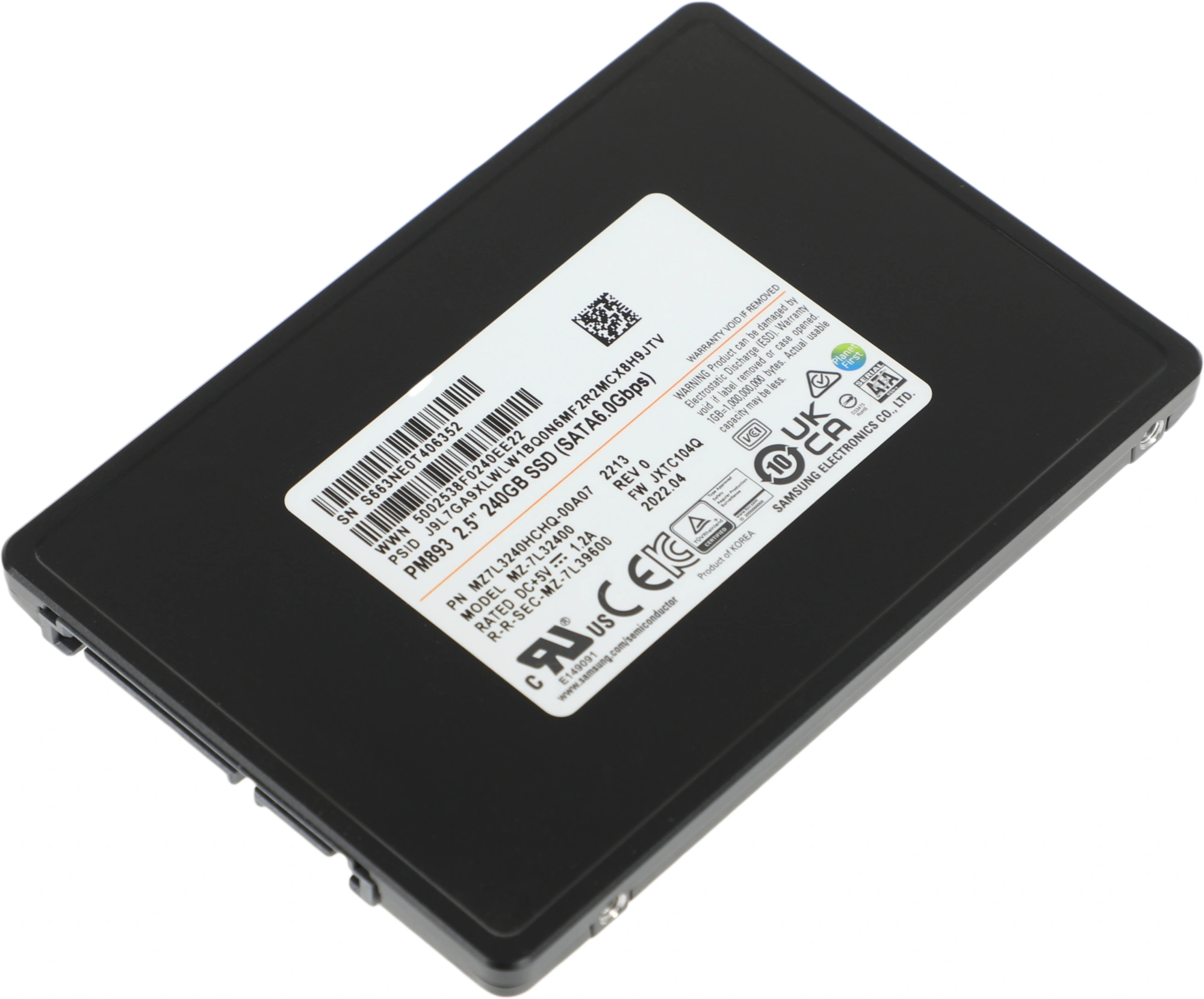 Samsung SSD 240Gb PM893 MZ7L3240HCHQ-00A07