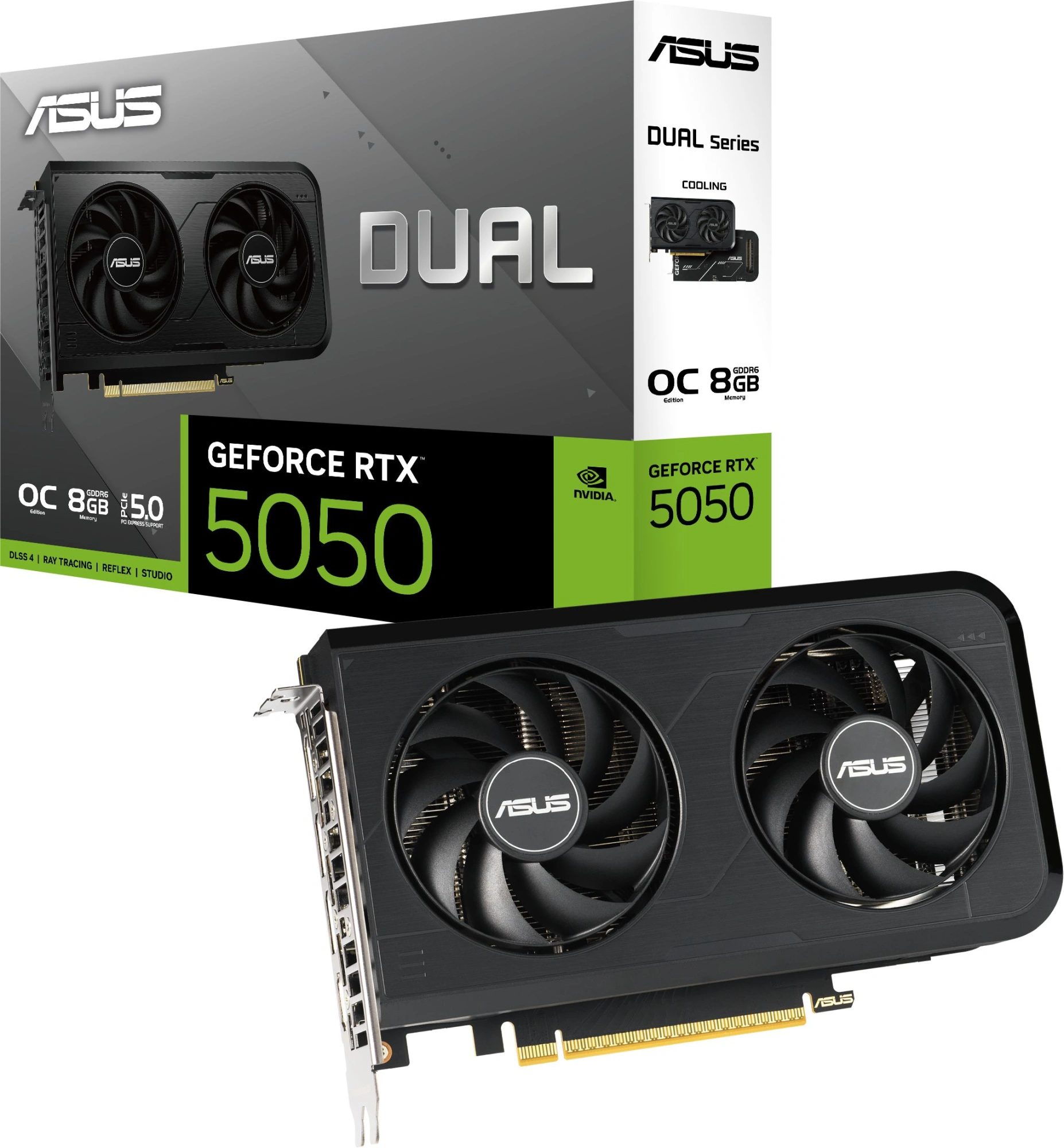 Видеокарта ASUS GeForce RTX5050 8Gb DDR6 128 bit 3*DP/HDMI 2 FAN (DUAL-RTX5050-O8G) RTL