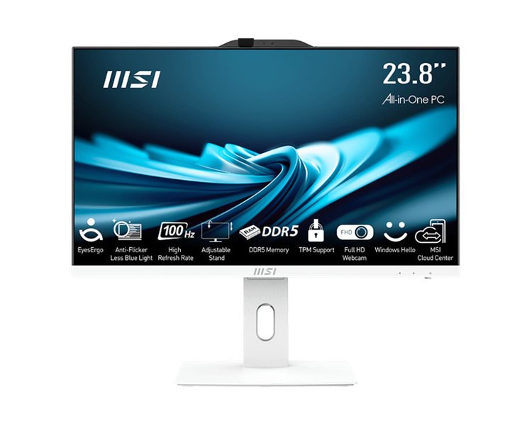 MSI Pro AP242P 14M-655XRU [9S6-AE0622-1059] White  23.8" {FHD i5 14400(2.5Ghz)/16384Mb/512PCISSDGb/UHD Graphics 730/DOS + Wireless KB+M}