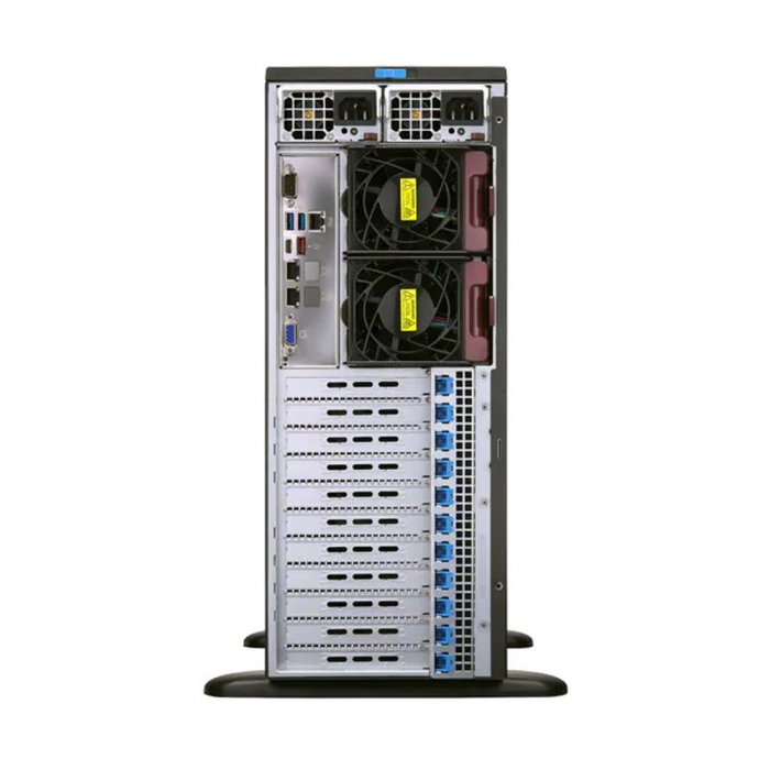 Supermicro SYS-740GP-TNRT Tower/4U, 2xLGA4189, iC621A, 16xDDR4, 8x3.5 SATA/NVME, 2xM.2 PCIE 22110, 6x PCIEx16, 2x10GbE, IPMI, 2x2200W, black