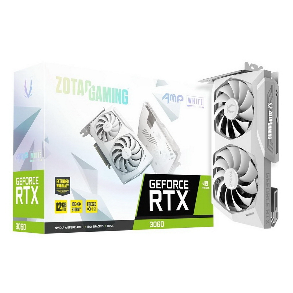 Видеокарта Zotac PCI-E nVidia GeForce RTX 3060 12Gb AMP White Edition (ZT-A30600F-10P)