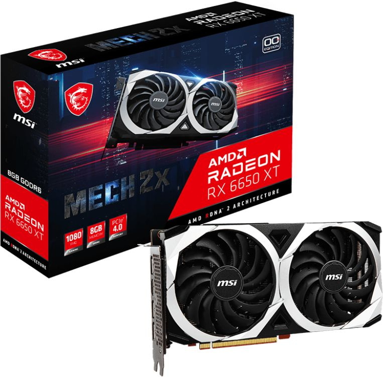 Видеокарта PCIE16 RX6650XT 8GB GDDR6 RX 6650 XT MECH 2X 8G OC MSI