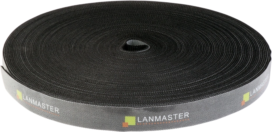 Хомут-липучка LANMASTER шириной 20 мм, 30 м, черный Хомут-липучка LANMASTER шириной 20 мм, 30 м, черный
