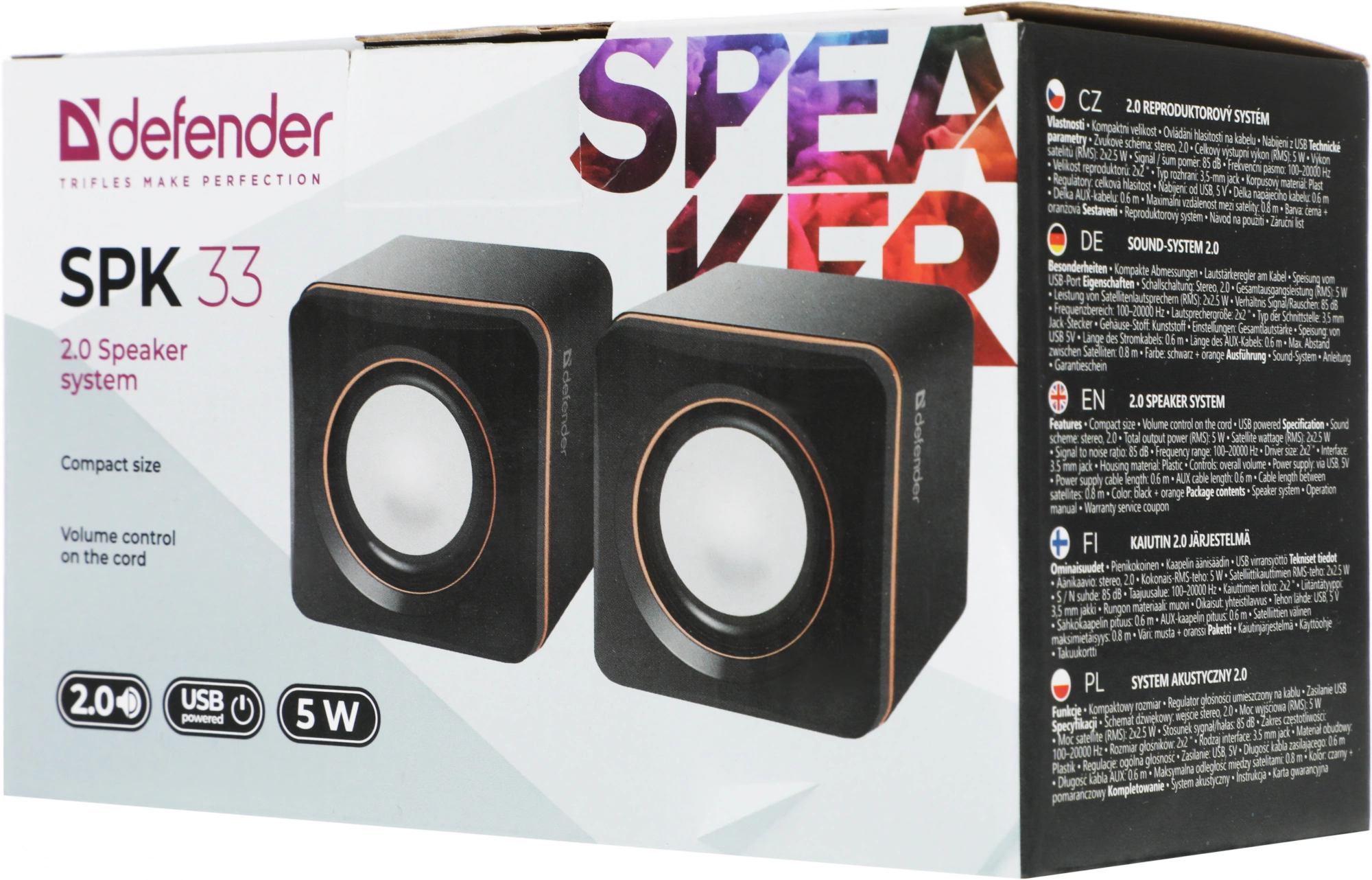 Defender SPK 33 5 Вт, питание от USB [65633]