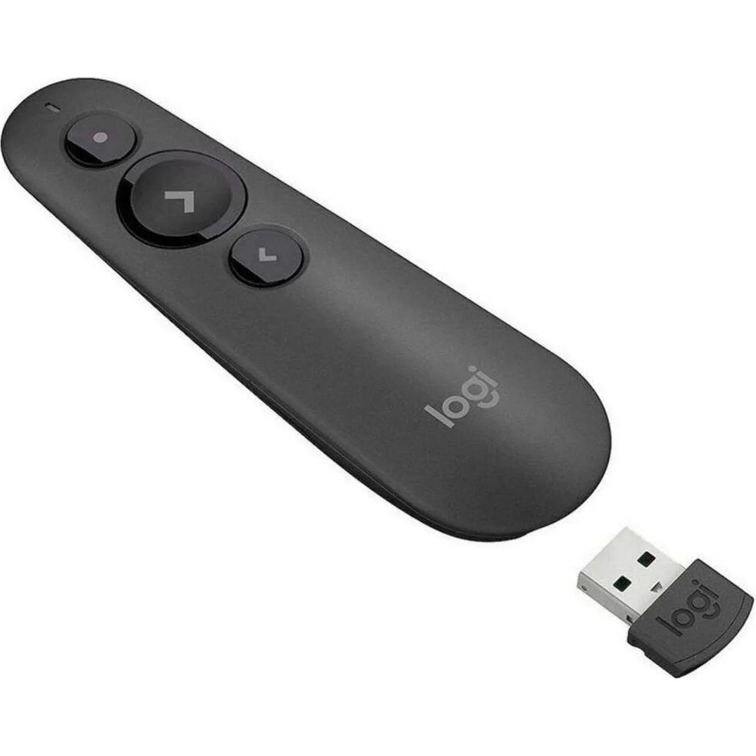 910-005843 Презентер Logitech R500s Graphite черный, Bluetooth + 2.4 GHz, USB-ресивер , 3 программируемых кнопки, лазерная указка  (090828)