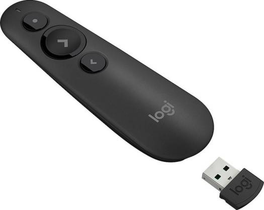910-005843 Презентер Logitech R500s Graphite черный, Bluetooth + 2.4 GHz, USB-ресивер , 3 программируемых кнопки, лазерная указка  (090828)