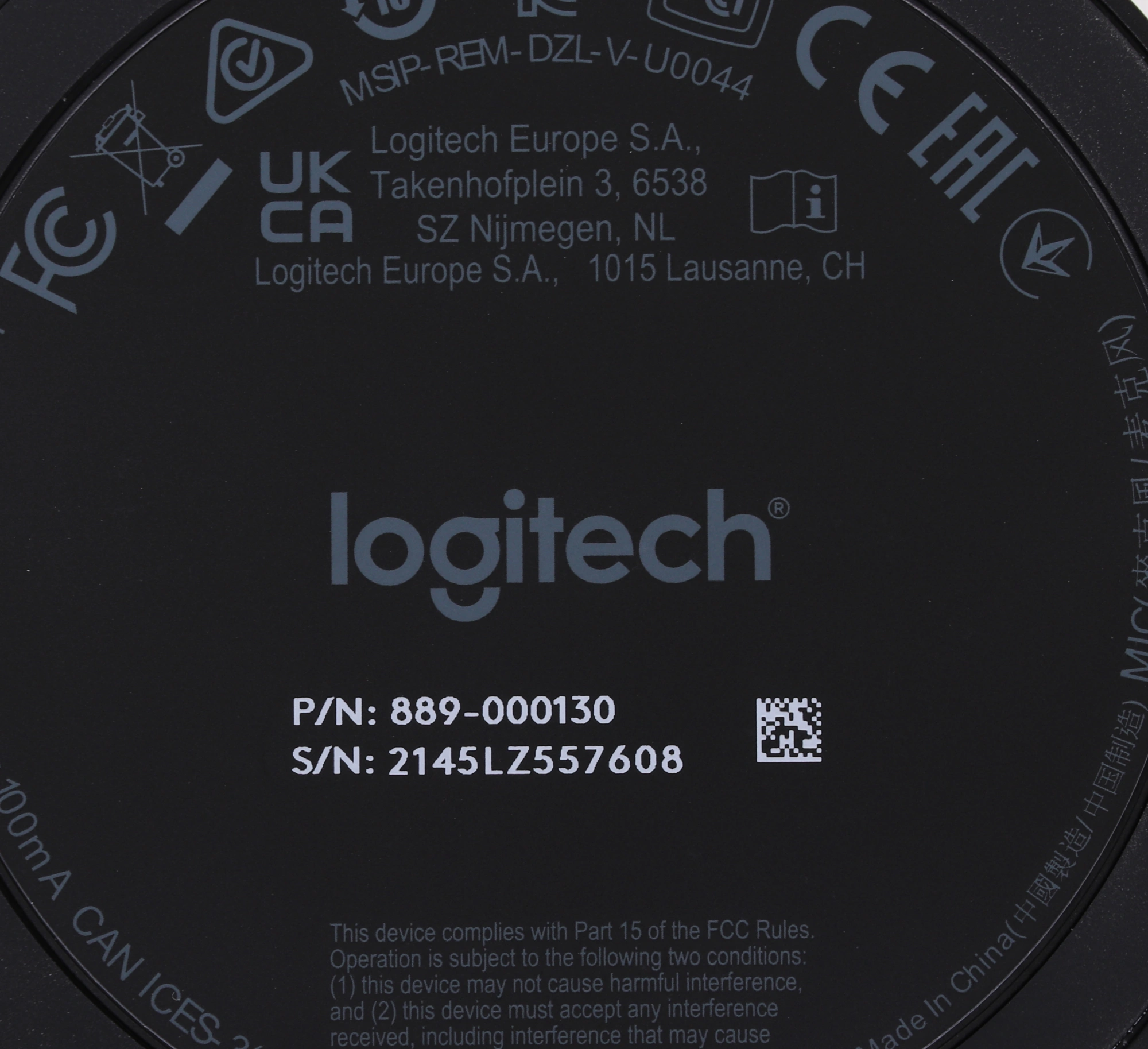 989-000405 Logitech Микрофон проводной MeetUp 6м черный