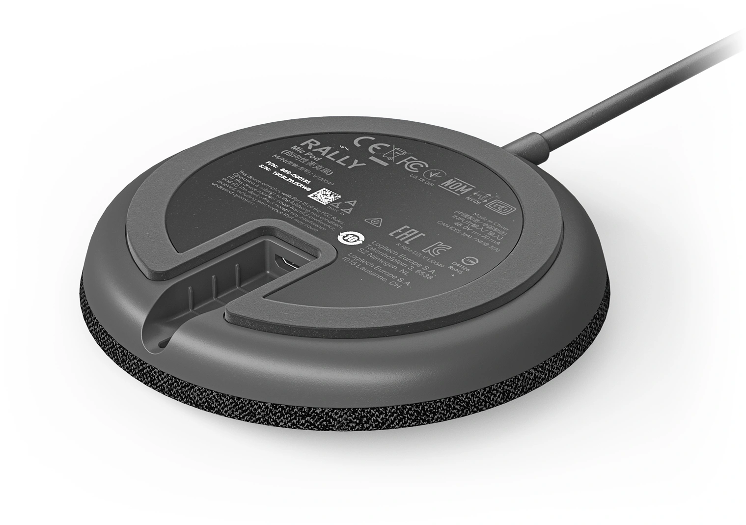 Logitech Microphone for Rally Ultra-HD ConferenceCam  Mic Pod Black [989-000430]