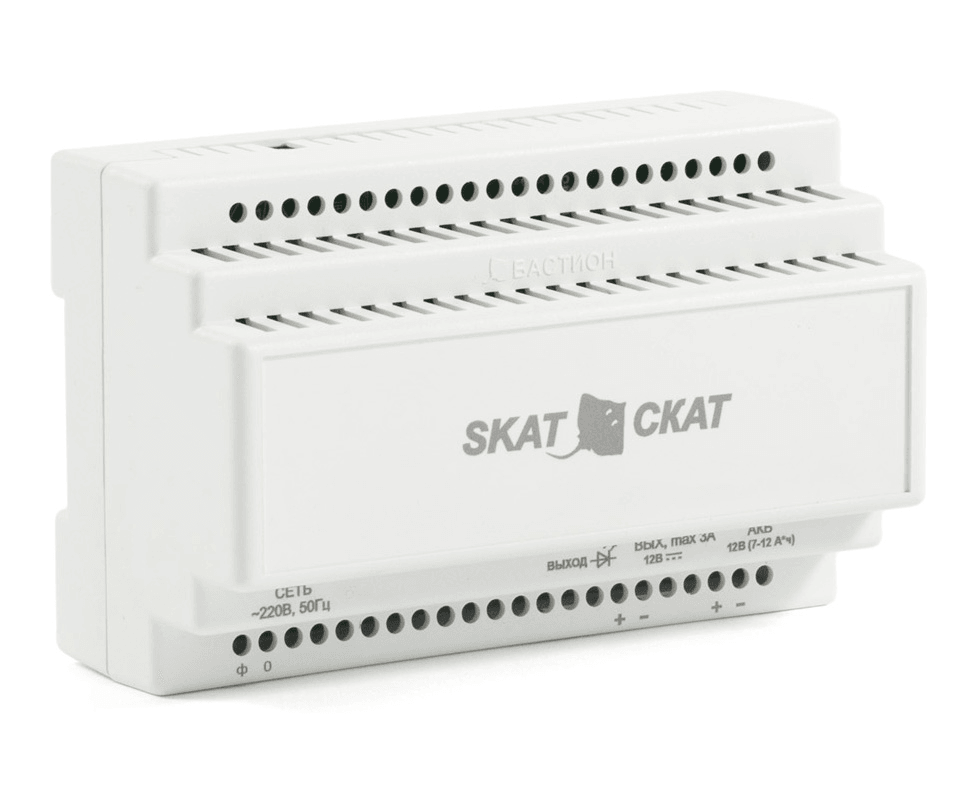 SKAT-12-3.0-DIN (СКАТ ИБП-12/3-DIN) источник питания 12В 3А АКБ (580)