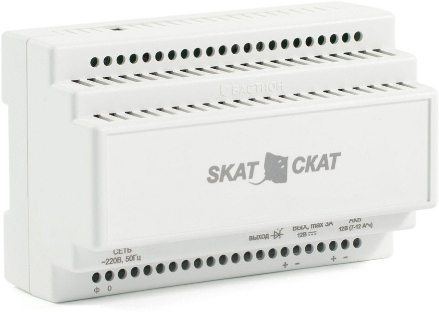 SKAT-12-3.0-DIN (СКАТ ИБП-12/3-DIN) источник питания 12В 3А АКБ (580)