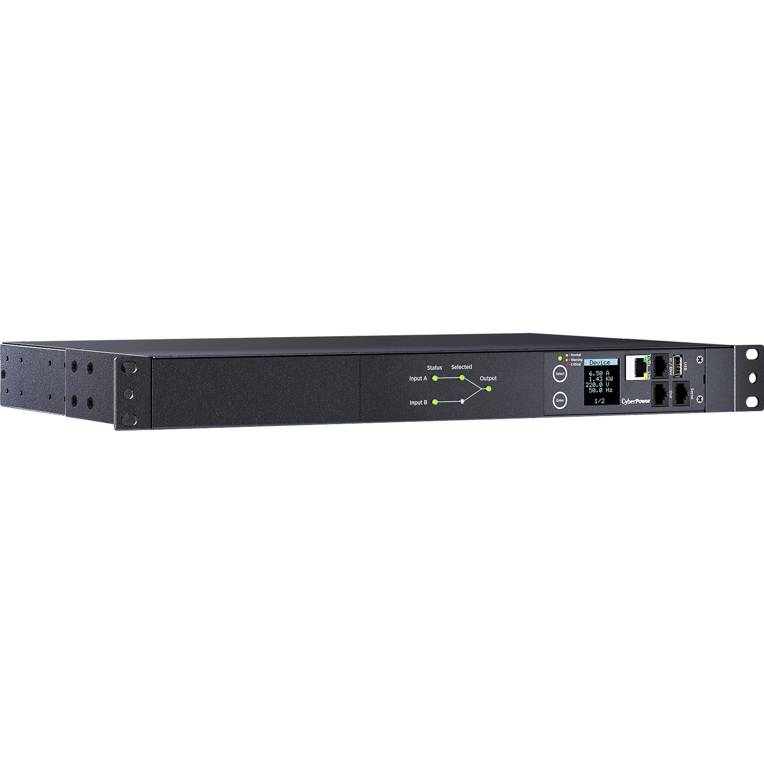 CyberPower PDU44005 ATS 1U type, 16Amp,SNMP, plug IEC 320 C20, (8) IEC 320 C13 (2) IEC 320 C19 (PDU20SWHVIEC10ATNET)