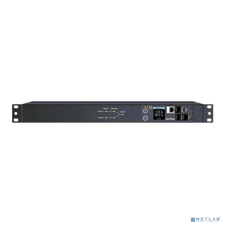 CyberPower PDU44005 ATS 1U type, 16Amp,SNMP, plug IEC 320 C20, (8) IEC 320 C13 (2) IEC 320 C19 (PDU20SWHVIEC10ATNET)