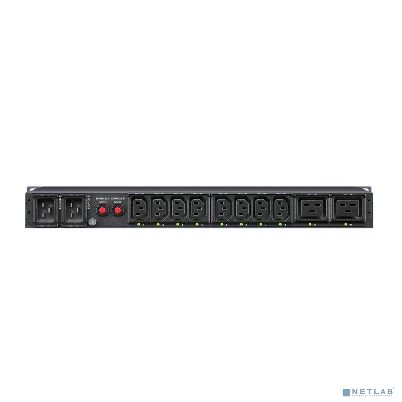 CyberPower PDU44005 ATS 1U type, 16Amp,SNMP, plug IEC 320 C20, (8) IEC 320 C13 (2) IEC 320 C19 (PDU20SWHVIEC10ATNET)