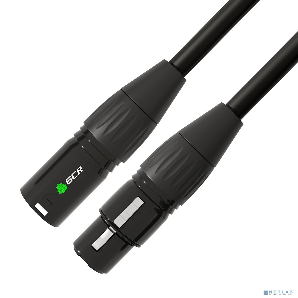 GCR Кабель 10.0m микрофонный XLR M / XLR F , черный, AL case черный, GCR-53375