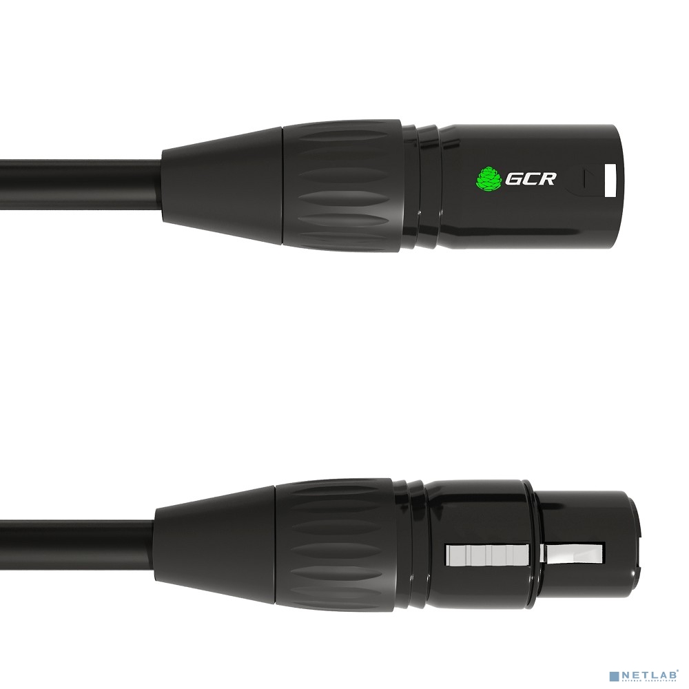 GCR Кабель 10.0m микрофонный XLR M / XLR F , черный, AL case черный, GCR-53375
