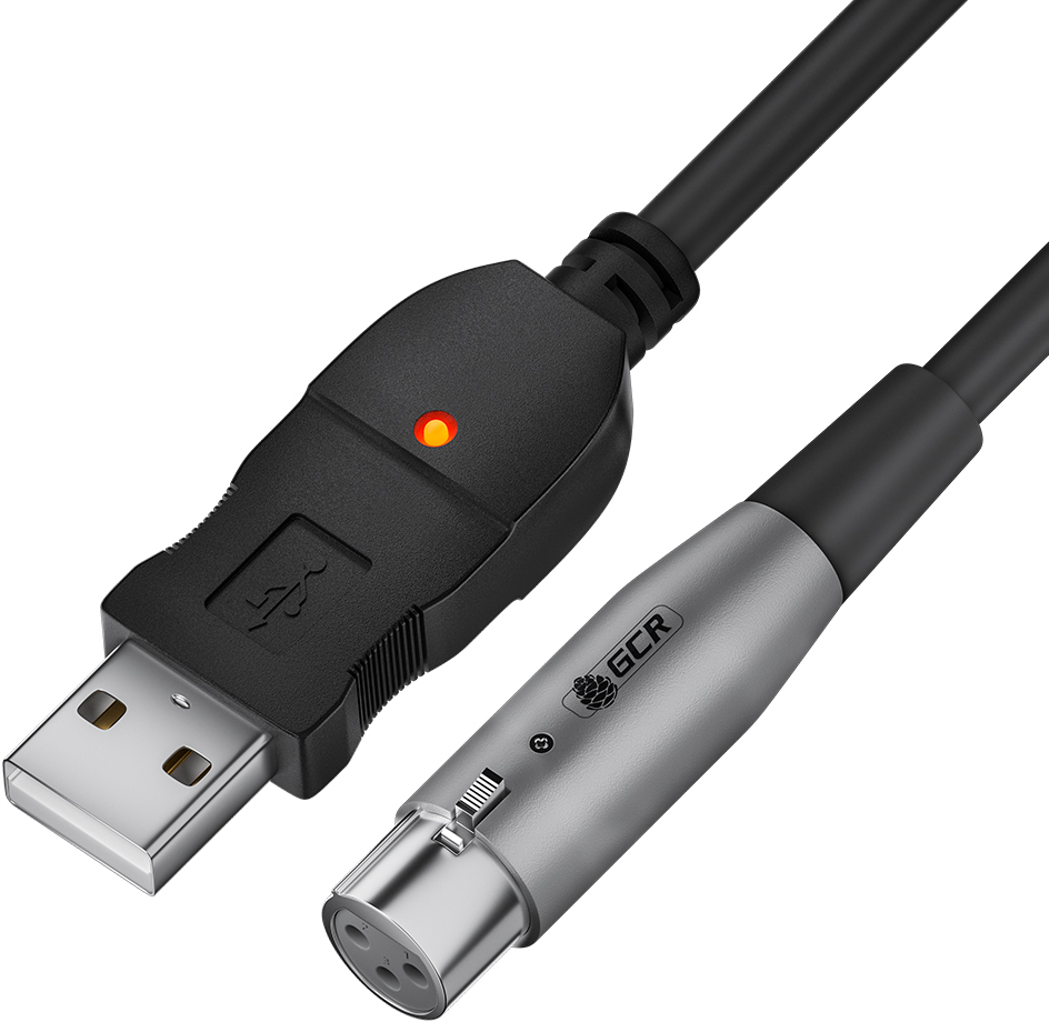 Greenconnect XLR (f) - USB 2.0 Type-AM 3м