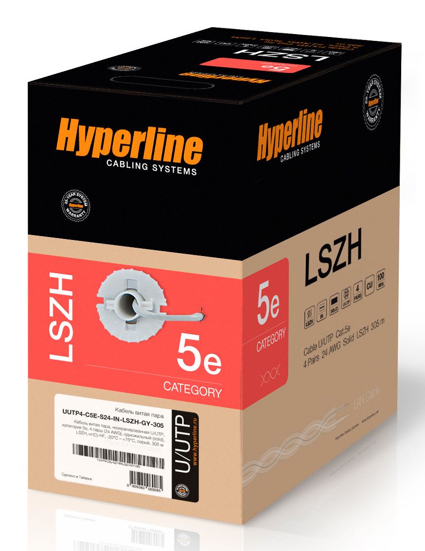 HYPERLINE UUTP4-C5E-S24-IN-LSZH-GY-305