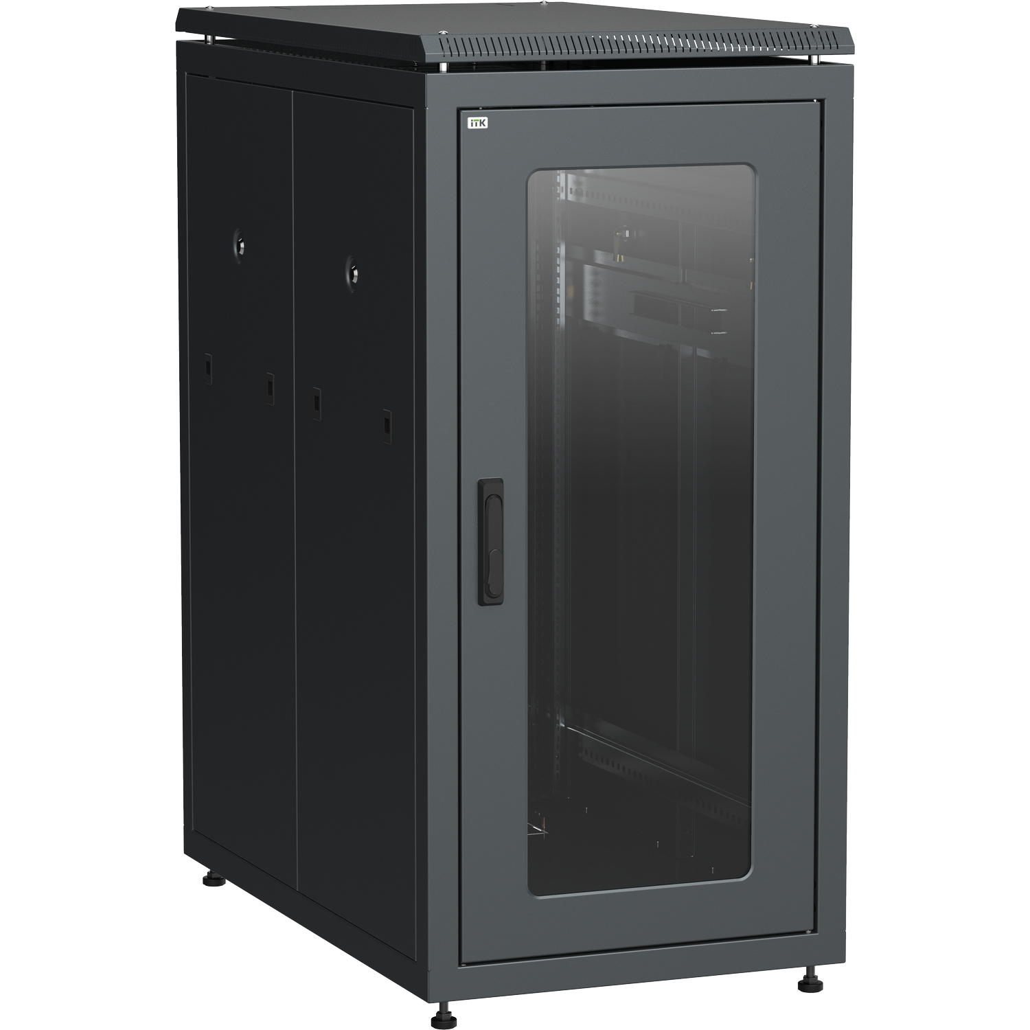 ITK LN05-28U61-G Шкаф сетевой 19" LINEA N 28U 600х1000 мм стеклянная передняя дверь черный