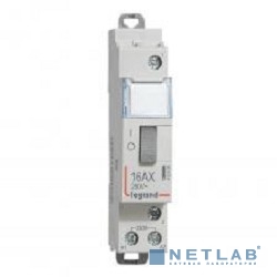 Legrand 412408 Импульсное реле - 1П - 16 А - 250 В~ - цепь управления 230 В - 1 Н.О. - 1 модуль