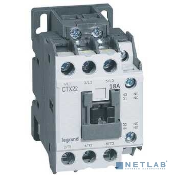 Legrand 416100 Контактор CTX3 22 3P 18A 1но1нз ~24В