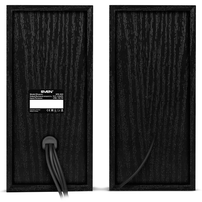SVEN SPS-603 черный {USB-порт ПК, ноутбука или адаптер 5V DC}