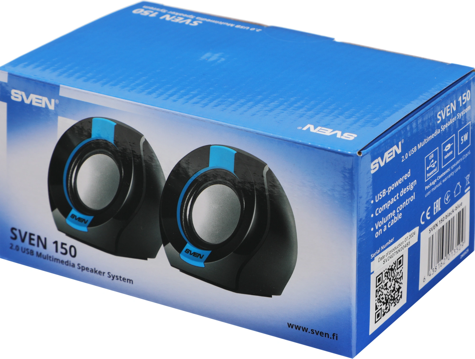 SVEN 150, чёрный-синий (5 Вт, питание USB)