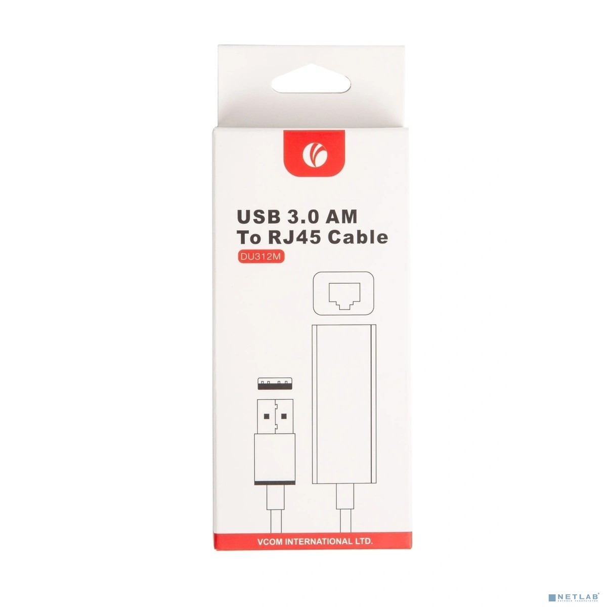 VCOM DU312M Кабель-переходник USB 3.0 (Am) --> LAN RJ-45 Ethernet 1000 Mbps, Aluminum Shell, VCOM <DU312M>[4895182256378]