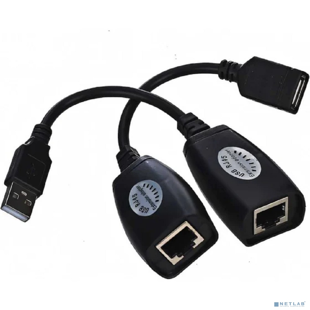 VCOM CU824 Адаптер-удлинитель USB-AMAF/RJ45, по витой паре до 45m [4895182215528]
