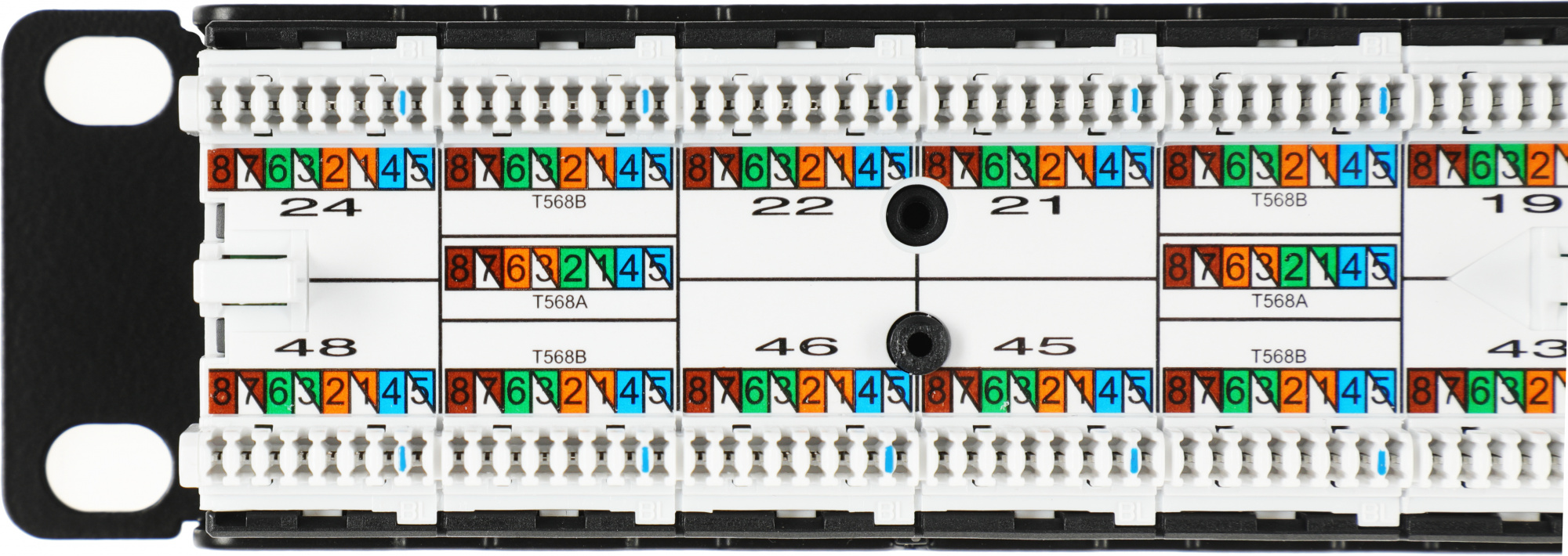 Hyperline PPHD-19-48-8P8C-C5e-110D Патч-панель высокой плотности 19&quot;, 1U, 48 портов RJ-45, категория 5e, Dual IDC