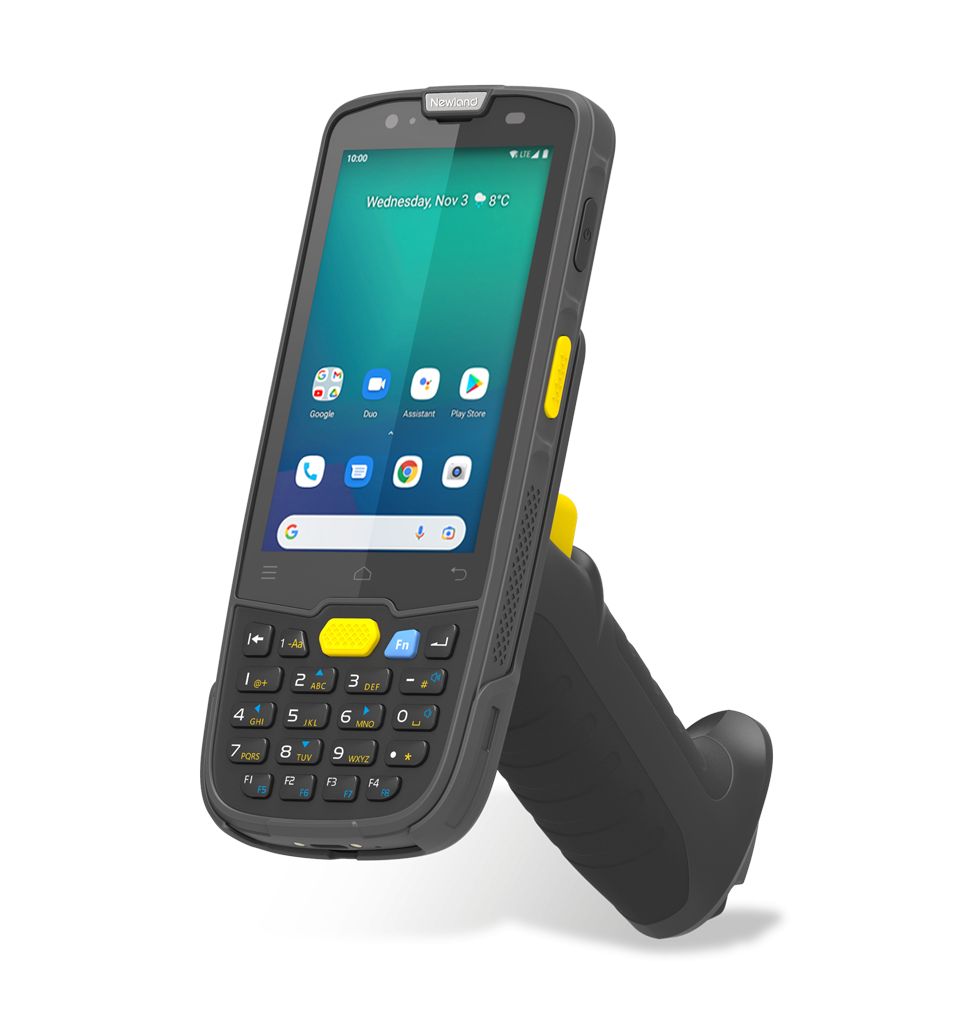 Newland MT6755 Sei Mobile Computer with 4&quot; touchscreen, 2D CMOS Mega Pixel imager with Laser Aimer (CM6x), 4GB/64GB, BT, WiFi, 4G, GPS, NFC and Camera. Incl.  Protective case, Handstrap