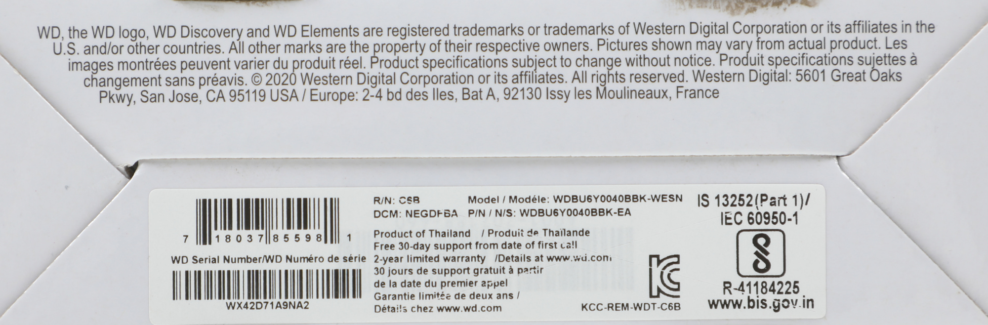 WD WDBU6Y0040BBK-WESN