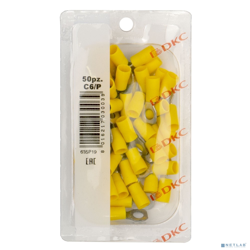 Dkc 2C6P Наконечник с отверстием под винт и изолир.фланцем 2,5-6 кв.мм 6,2 мм (НКИ) (50шт)