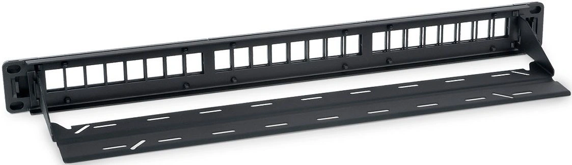 Cabeus PLB-24 Модульная патч-панель 19", 24 порта, 1U, для неэкранированных модулей, с задним кабельным организатором (без модулей)