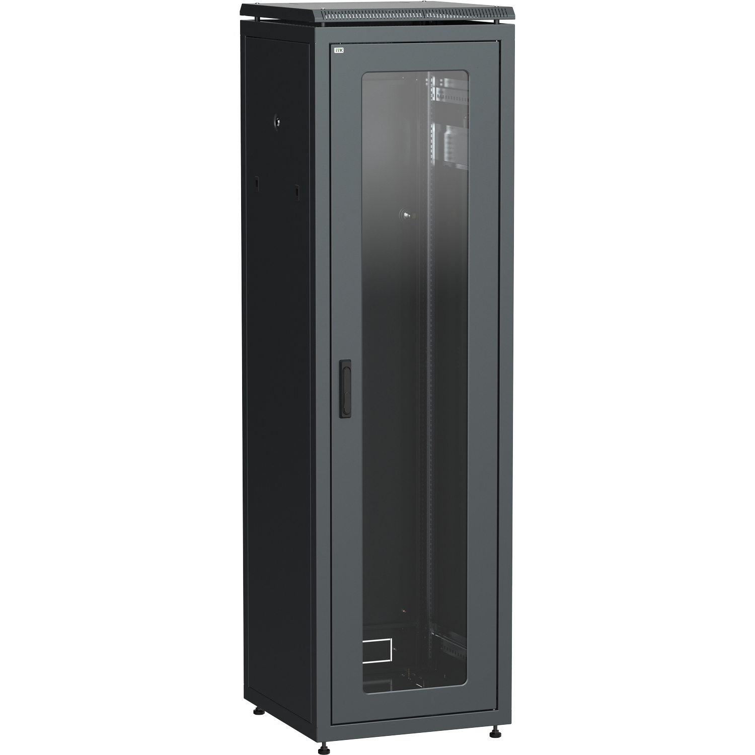 ITK LN05-33U66-G Шкаф сетевой 19" LINEA N 33U 600х600 мм стеклянная передняя дверь черный