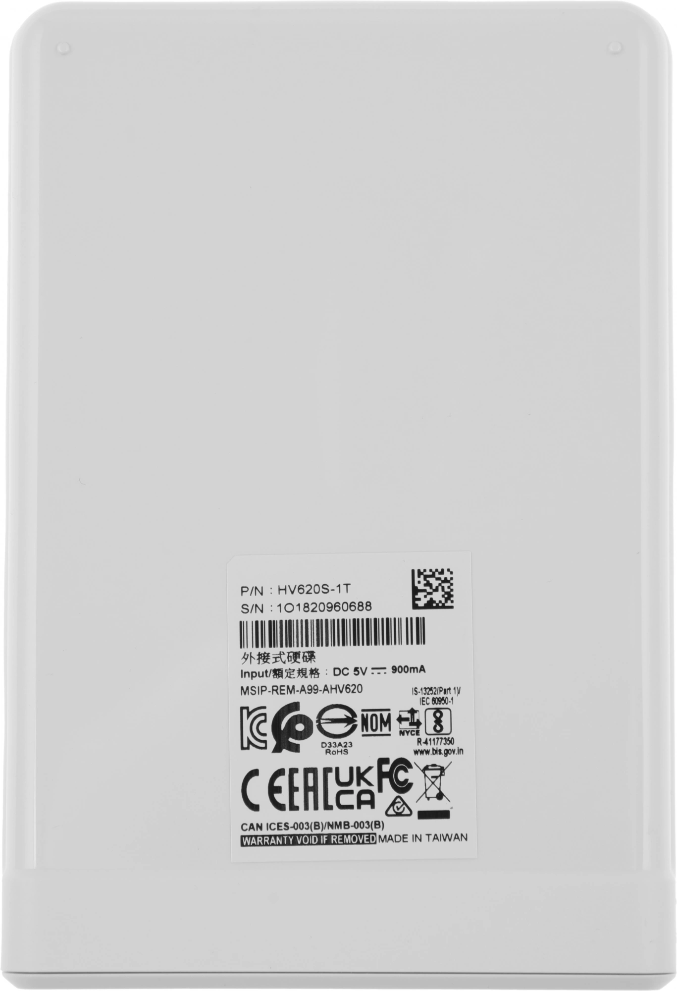 A-Data Portable HDD 1Tb HV620S AHV620S-1TU31-CWH {USB 3.1, 2.5", White}