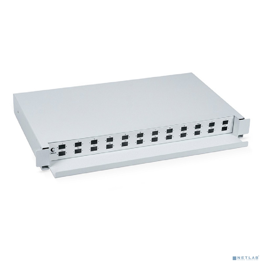 Cabeus ODF-19-24-SC Кросс бокс оптический 19&quot; на 24 SC (LC duplex) со сплайс пластиной, выдвижной (без пигтейлов и проходных адаптеров)