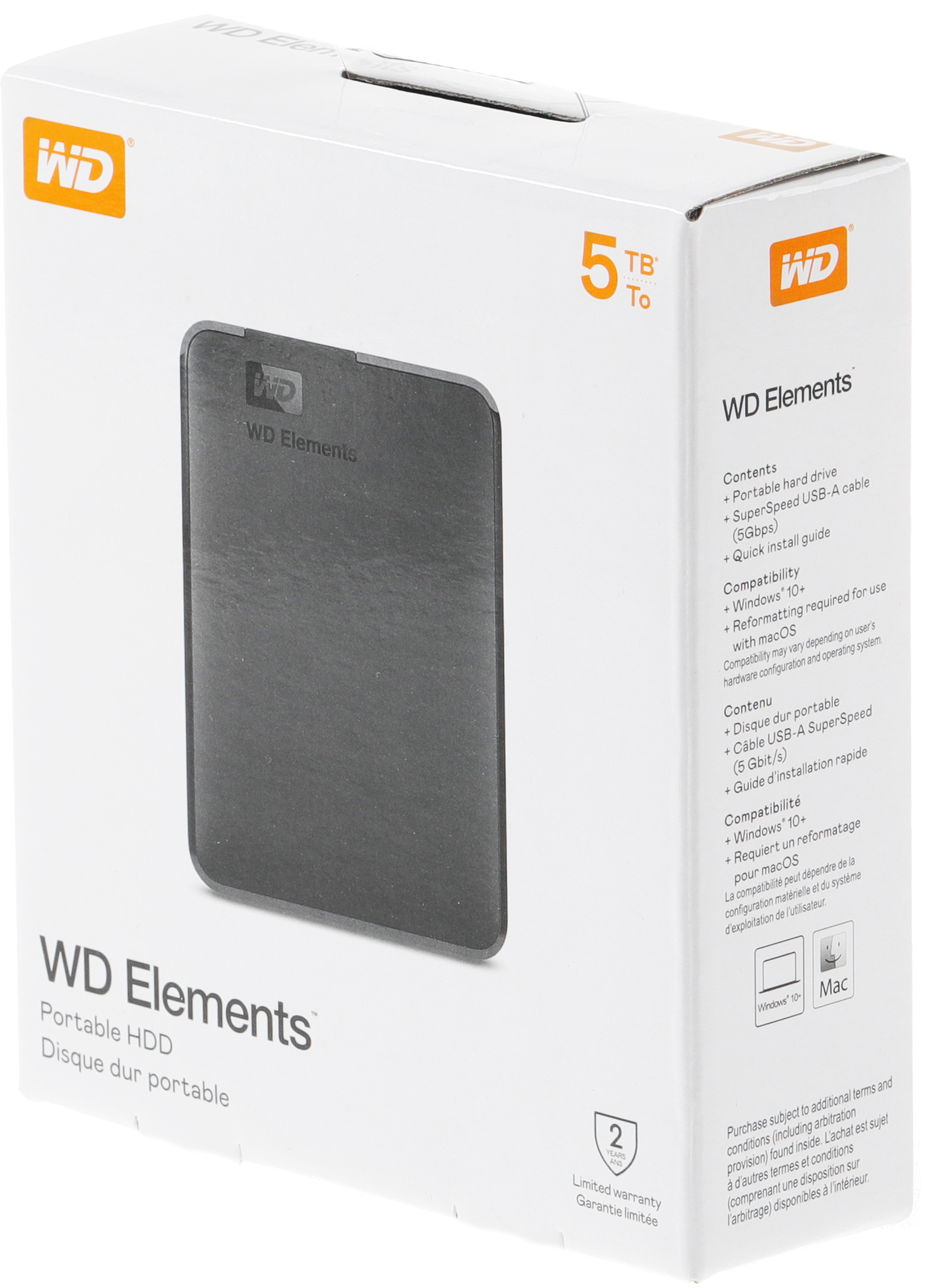 WD Portable HDD 5TB Elements Portable WDBU6Y0050BBK-WESN 2,5&quot; 5400RPM USB 3.0 Black (C6B)