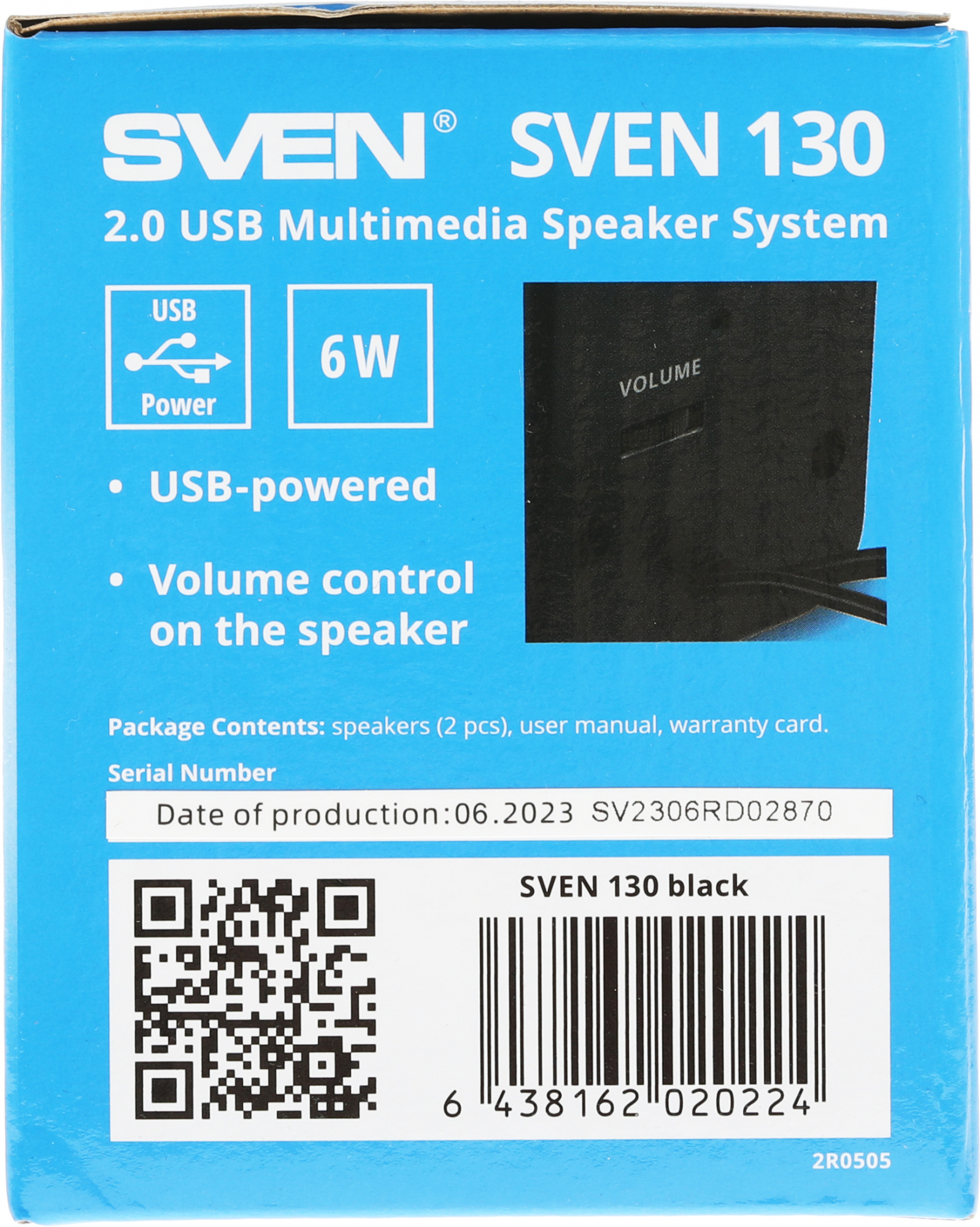 SVEN 130, черный (6 Вт, питание USB)