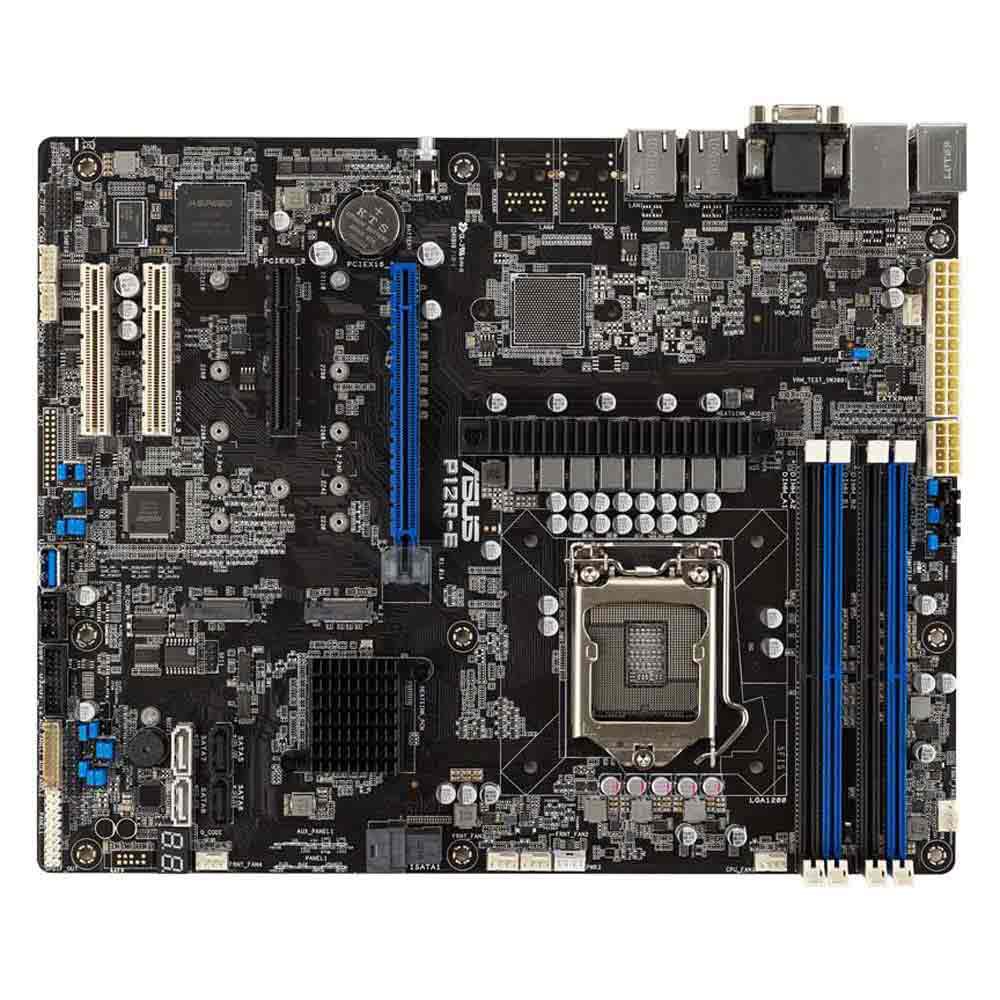 Asus P12R-E ATX {LGA 1200, 4x DDR4 DIMM (to 128GB ECC UDIMM), 6x USB 3.0 (4 rear), 8x SATA (4 in MiniSAS HD), 1x PCIE x16/x8, 1x PCIE x8, 1x PCIE x4, 2xM.2 22110, LAN 2x 1Gb, Video AST2600}