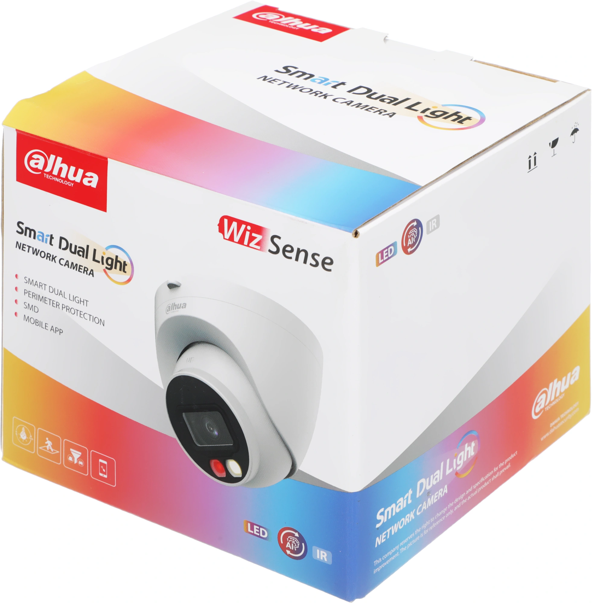 DAHUA DH-IPC-HDW2249TP-S-IL-0280B Уличная турельная IP-видеокамера SmartDualLight 2Мп, 1/2.8” CMOS, объектив 2.8мм, видеоаналитика, микрофон, ИК 30м, LED 30м, IP67, металл/пластик