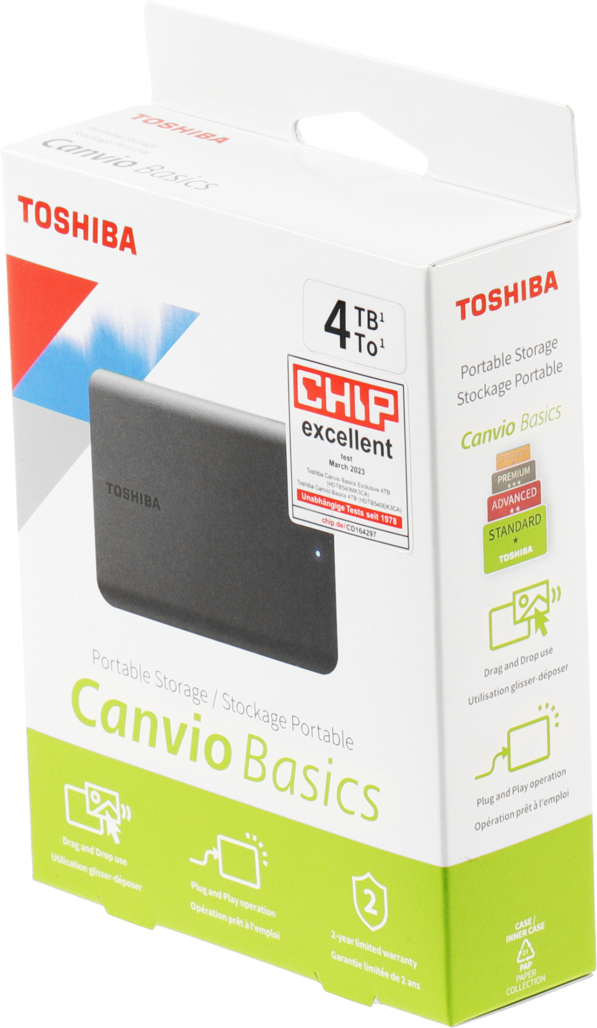 Внешний жесткий диск TOSHIBA Canvio Basics HDTB540EK3CA 4TB 2.5&quot; USB 3.2 Gen 1 black (аналог HDTB440EK3CA)