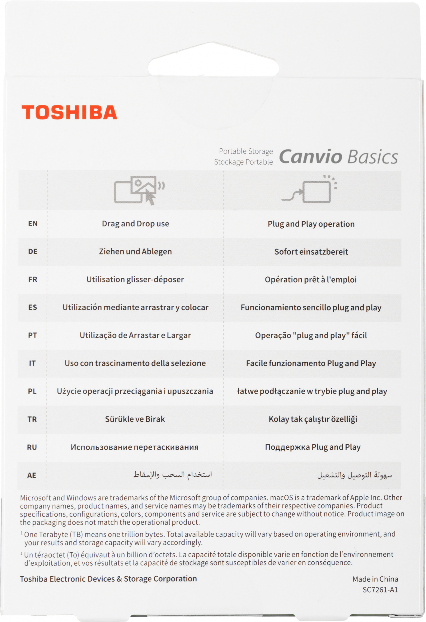 Внешний жесткий диск TOSHIBA Canvio Basics HDTB540EK3CA 4TB 2.5&quot; USB 3.2 Gen 1 black (аналог HDTB440EK3CA)