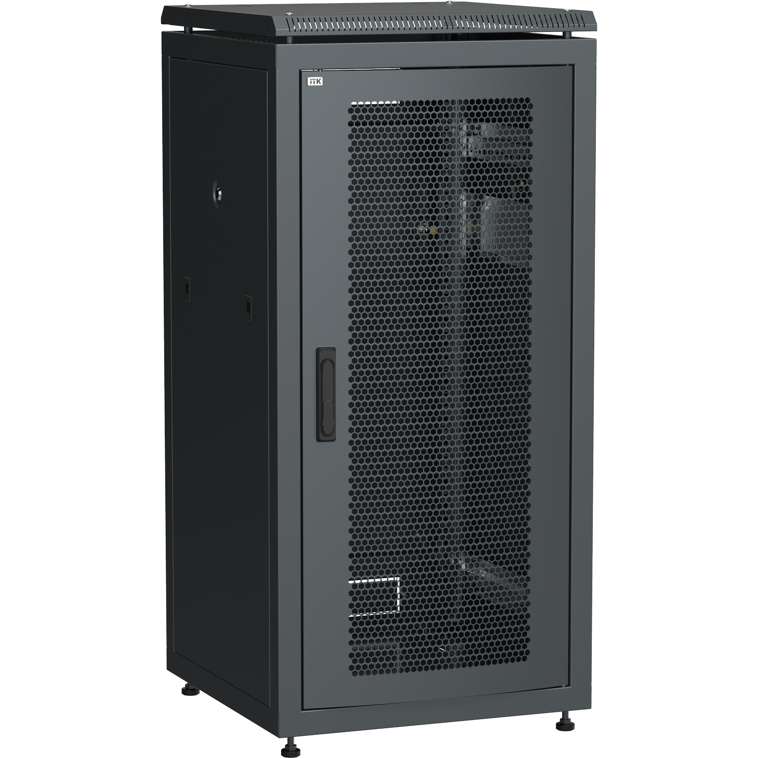 ITK LN05-18U68-P Шкаф сетевой 19" LINEA N 18U 600х800 мм перфорированная передняя дверь черный ITK LN05-18U68-P Шкаф сетевой 19" LINEA N 18U 600х800 мм перфорированная передняя дверь черный