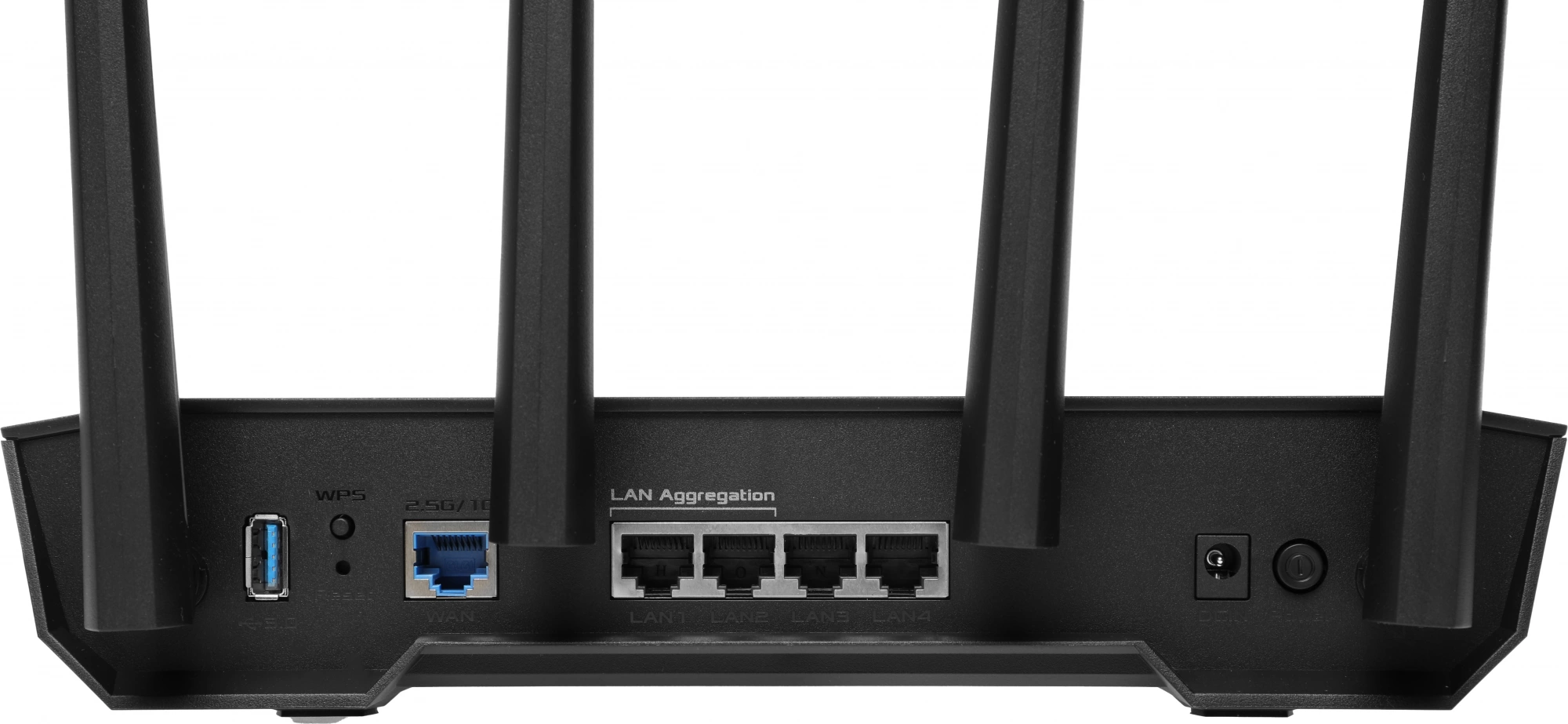 ASUS TUF-AX4200 Роутер беспроводной  4 LAN, 2500 Мбит/с, 1000 Мбит/с, 4 (802.11n), 5 (802.11ac), 6 (802.11ax), 1 x USB 3.2, 3G, 4G/LTE, IPv6 черный