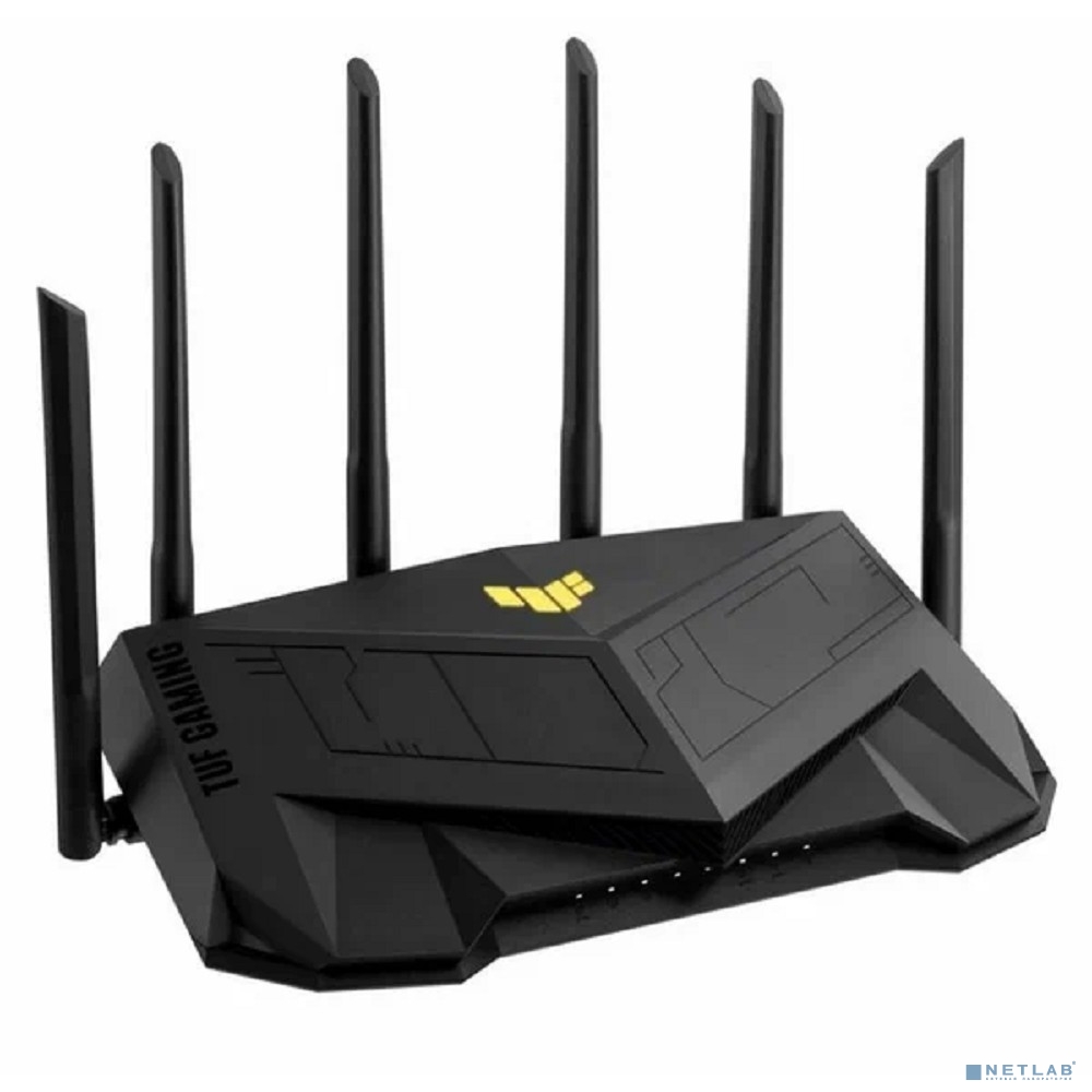 Роутер беспроводной ASUS TUF-AX6000, 5 LAN, 1000 Мбит/с, 2500 Мбит/с, 4 (802.11n), 5 (802.11ac), 6 (802.11ax), 1 x USB 3.2, 3G, 4G/LTE, IPv6 черный