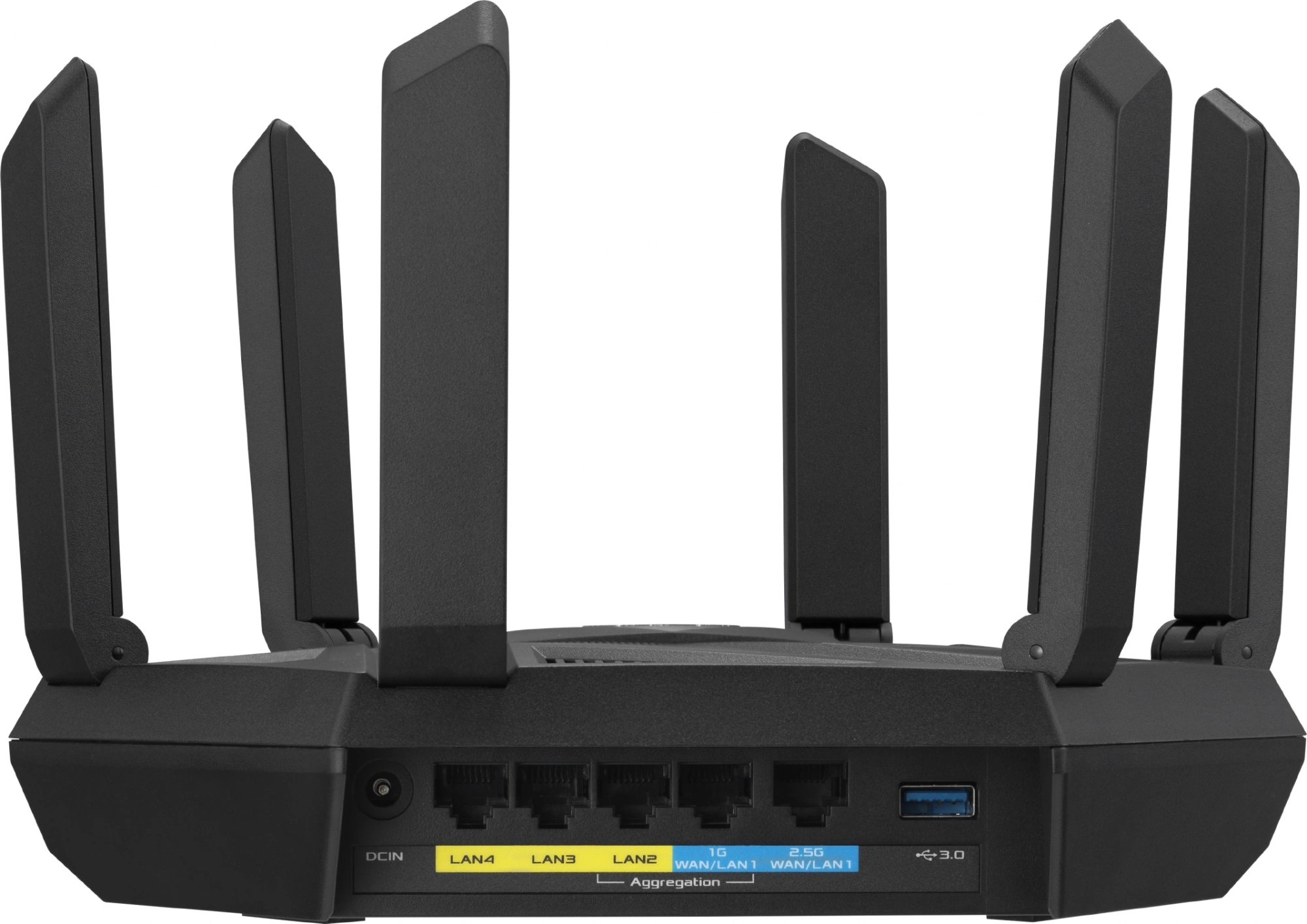 Маршрутизатор ASUS RT-AXE7800 5 LAN, 2500 Мбит/с, 1000 Мбит/с, 4 (802.11n), 5 (802.11ac), 6 (802.11ax), 1 x USB 3.2, 3G, 4G/LTE