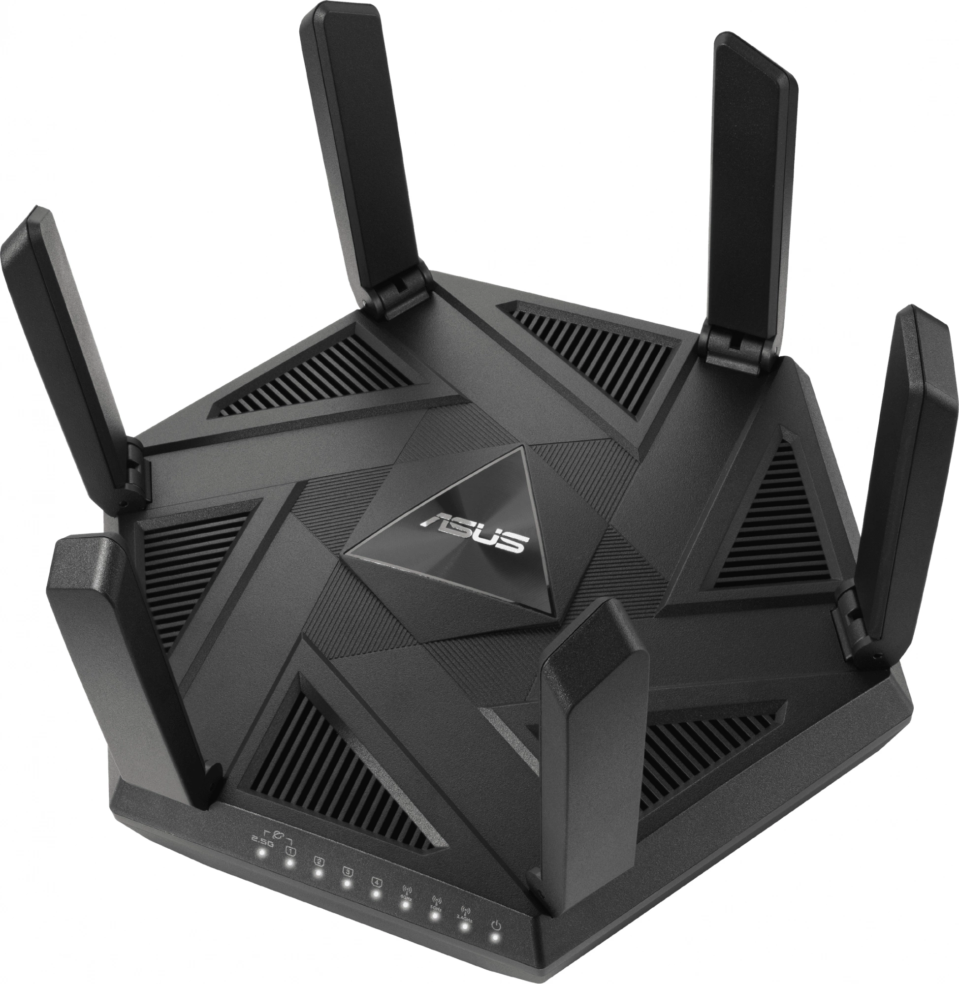 Маршрутизатор ASUS RT-AXE7800 5 LAN, 2500 Мбит/с, 1000 Мбит/с, 4 (802.11n), 5 (802.11ac), 6 (802.11ax), 1 x USB 3.2, 3G, 4G/LTE