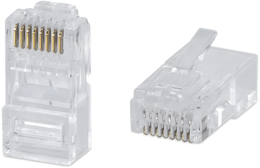 Cabeus 8P8C-C6 Коннектор RJ-45 под витую пару, категория 6 , универсальный (для одножильного и многожильного кабеля) для проводников с толщиной по изоляции до 1,05 мм