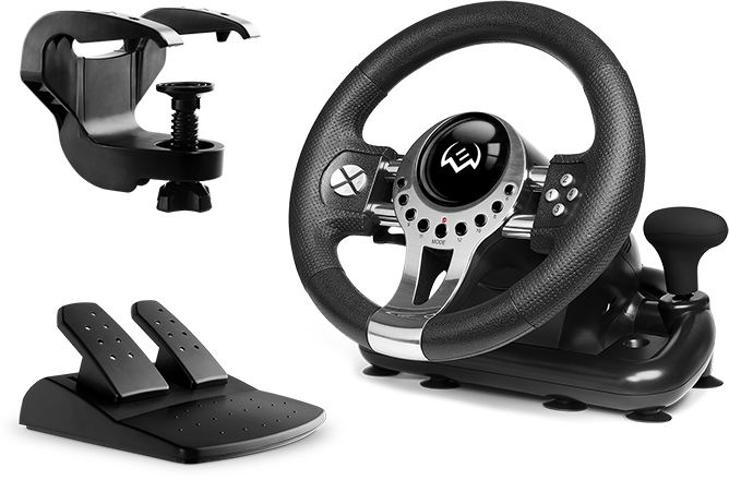 Руль SVEN GC-W700 (педали, вибро, скоба, лепестки, АКПП, D-pad, 12 кл, резин. вставки, PC/Xinput)