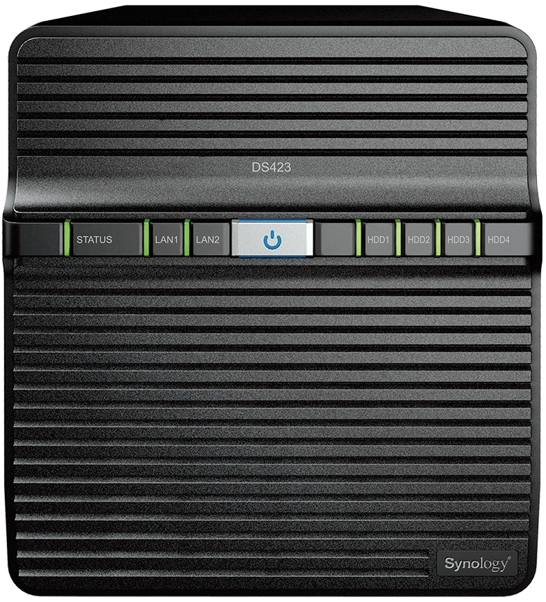 Synology DS423 Сетевое хранилище NAS, слоты 4x2.5&quot;/3.5&quot; SATA3, 2x1 Гбит/с, 2xUSB 3.X, Realtek RTD1619B/4x1.7 ГГц, DDR4 2Gb, 90W